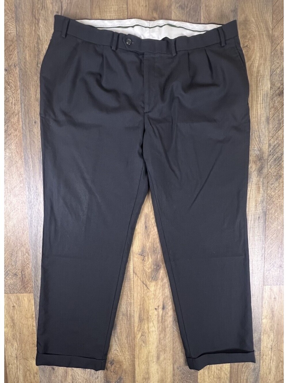LAUREN RALPH LAUREN LRL Pleated 40x30 Black Total Comfort 100% Wool Dress Pants